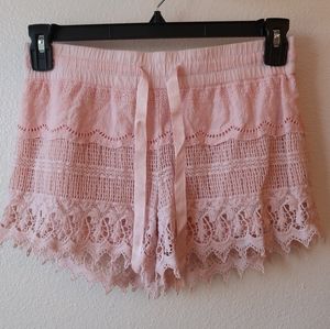 No Boundaries Pink Lace Ribbon Short